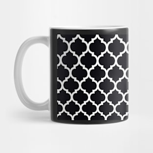 Black and White Lattice Grid Pattern Mug